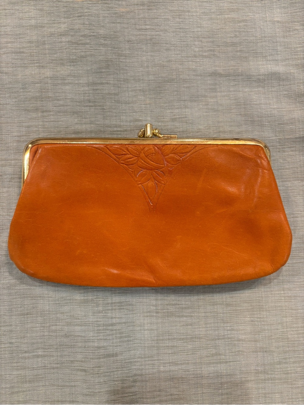 Vintage Rolfs Leather Kiss-Lock Clutch